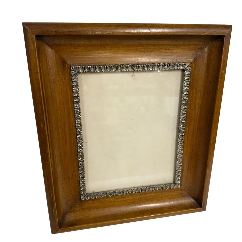 Vintage Deep Spoon Carved Solid Wood Picture Frame Ornate Standing Decor 8x10